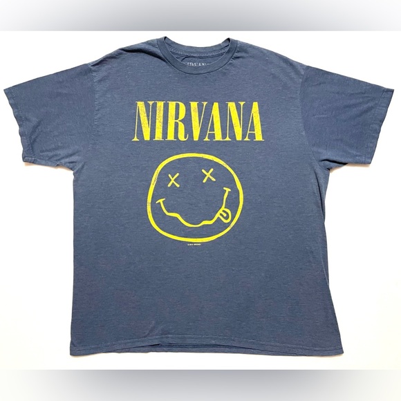 Nirvana Graphic Band Tshirt 2018 Blue Short Sleeve Crewneck Men’s Size XL - Picture 2 of 7